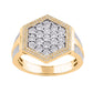 10 Karat Yellow Gold 0.82 Carat Diamonds Hexagon Men's Ring-0329875-YG