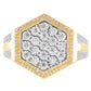 10 Karat Yellow Gold 0.82 Carat Diamonds Hexagon Men's Ring-0329875-YG