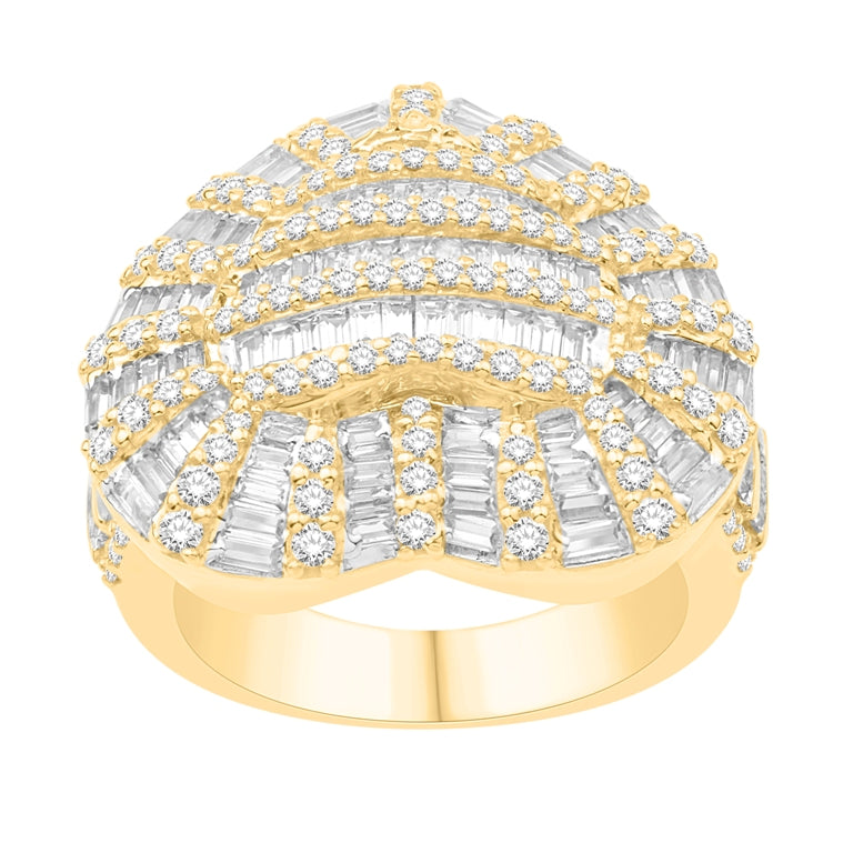 10 Karat Yellow Gold 2.00 Carat Diamonds Heart Men's Ring-0332080-YG