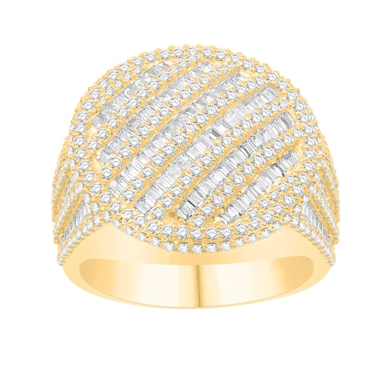 10 Karat Yellow Gold 2.76 Carat Diamonds Round Shape Classic Men's Ring-0332081-YG