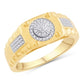 10 Karat Yellow Gold 0.10 Carat Diamonds Round Men's Ring-0333706-YG