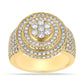 10 Karat Yellow Gold 2.89 Carat Diamonds Round Men's Ring-0350001-YG