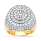10 Karat Yellow Gold 3.43 Carat Diamonds Round Men's Ring-0350019-YG