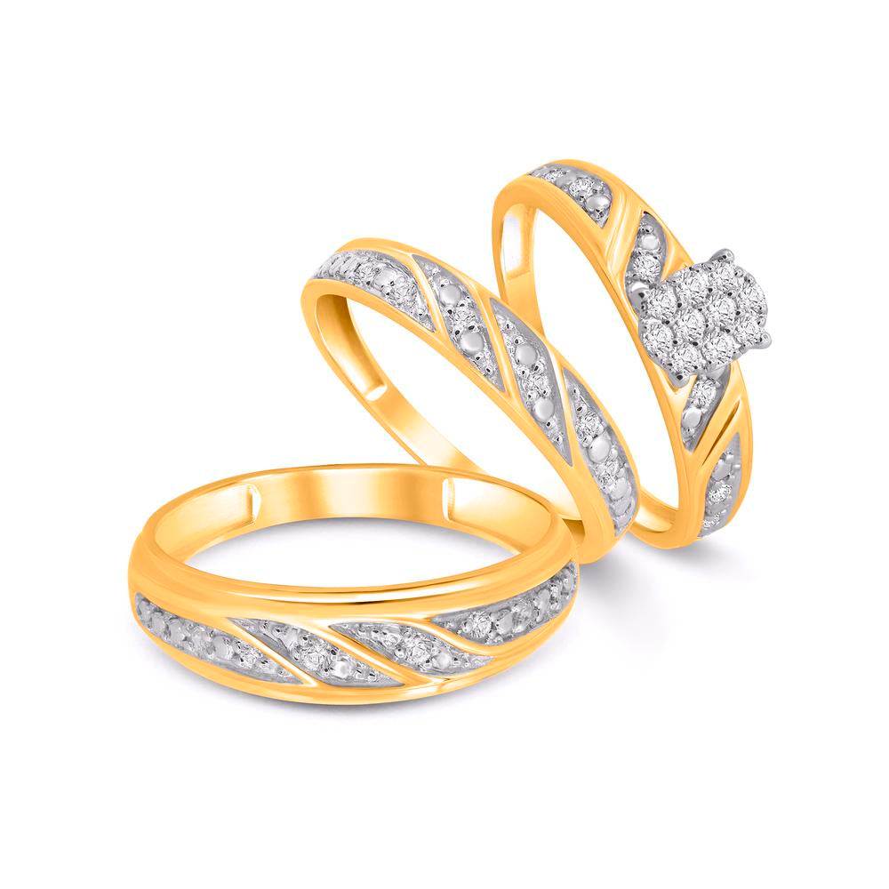10 Karat Yellow Gold 0.33 Carat Diamonds Oval Trio Set-0429150-YG