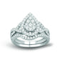 14 Karat White Gold 0.50 Carat Diamonds Pear Bridal Ring-0525254-WG