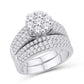 10 Karat White Gold 1.00 Carat Diamonds Flower Bridal Ring-0525323-WG