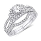 14 Karat White Gold 1.10 Carat Diamonds Cushion Bridal Ring-0525406-WG