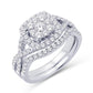 14 Karat White Gold 2.00 Carat Diamonds Cushion Glittera Bridal Ring-0525426-WG