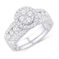 10 Karat White Gold 1.00 Carat Diamonds Round Bridal Ring-0525431-WG