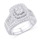10 Karat White Gold 0.79 Carat Diamonds Cushion Bridal Ring-0525432-WG