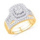 10 Karat Yellow Gold 0.79 Carat Diamonds Cushion Bridal Ring-0525432-YG