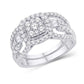 10 Karat White Gold 1.00 Carat Diamonds Cushion Glittera Bridal Ring-0525454-WG