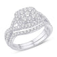 14 Karat White Gold 1.00 Carat Diamonds Cushion Bridal Ring-0525519-WG