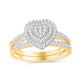 10 Karat Yellow Gold 0.45 Carat Diamonds Heart Bridal Ring-0525549-YG