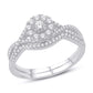 14 Karat White Gold 0.38 Carat Diamonds (0.05 CTR) Certified Round Bridal Ring-0525568-WG