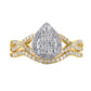 10 Karat Yellow Gold 0.50 Carat Diamonds Pear Glittera Bridal Ring-0525865-YG