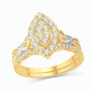 10 Karat Two-tone (Yellow and White) Gold 0.50 Carat Diamonds Marquise Bridal Ring-0525871-YW