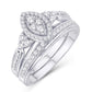 10 Karat White Gold 0.50 Carat Diamonds Marquise Bridal Ring-0525943-WG