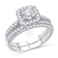 10 Karat White Gold 0.50 Carat Diamonds Cushion Sparkle Bridal Ring-0526091-WG