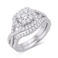 10 Karat White Gold 2.00 Carat Diamonds Cushion Bridal Ring-0526096-WG