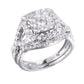 10 Karat White Gold 1.50 Carat Diamonds Cushion Bridal Ring-0526102-WG