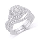 10 Karat White Gold 1.00 Carat Diamonds Round Bridal Ring-0526103-WG