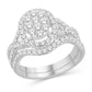 10 Karat White Gold 1.00 Carat Diamonds Oval Bridal Ring-0526106-WG