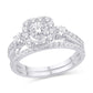 10 Karat White Gold 0.75 Carat Diamonds (0.15 CTR) Cushion Bridal Ring-0526124-WG