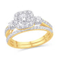10 Karat Yellow Gold 0.75 Carat Diamonds (0.15 CTR) Cushion Bridal Ring-0526124-YG