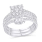 10 Karat White Gold 1.00 Carat Diamonds Flower Bridal Ring-0526128-WG