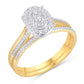 10 Karat Yellow Gold 0.25 Carat Diamonds Oval Bridal Ring-0526137-YG