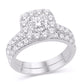 10 Karat White Gold 2.00 Carat Diamonds (0.37 CTR) Cushion Bridal Ring-0526146-WG