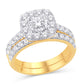 10 Karat Yellow Gold 2.00 Carat Diamonds (0.37 CTR) Cushion Bridal Ring-0526146-YG