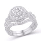 10 Karat White Gold 1.03 Carat Diamonds Round Bridal Ring-0526151-WG