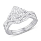 10 Karat White Gold 0.43 Carat Diamonds Pear Bridal Ring-0526196-WG