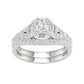 14 Karat White Gold 1.00 Carat Diamonds (0.25 CTR) Round Bridal Ring-0527921-WG