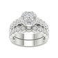 14 Karat White Gold 1.00 Carat Diamonds (0.33 CTR) Round Bridal Ring-0527924-WG