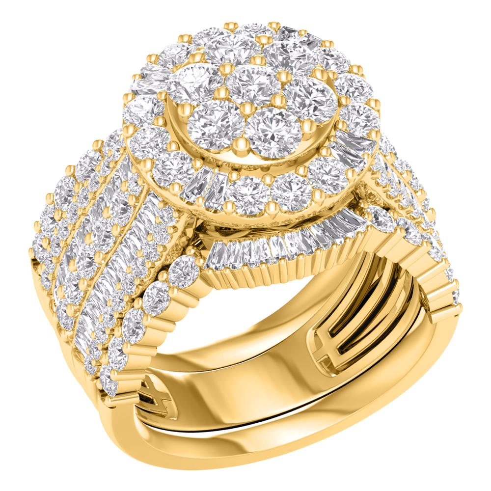 10 Karat Yellow Gold 3.00 Carat Diamonds Round Bridal Ring-0527936-YG