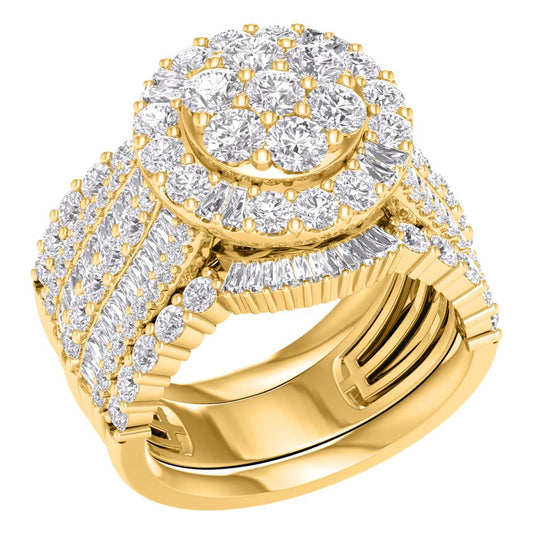 10 Karat Yellow Gold 3.00 Carat Diamonds Round Bridal Ring-0527936-YG