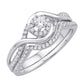 14 Karat White Gold 0.33 Carat Diamonds (0.10 CTR) Certified Round Bridal Ring-0532251-WG