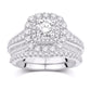 14 Karat White Gold 2.00 Carat Diamonds (0.50 CTR) Cushion Certified Uno Bridal Ring-0532509-WG