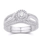 14 Karat White Gold 0.34 Carat Diamonds (0.10 CTR) Certified Round Bridal Ring-0532534-WG