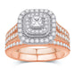 14 Karat Rose Gold 1.00 Carat Diamonds (0.20 CTR) Certified Cushion Bridal Ring-0532539-RG