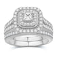 14 Karat White Gold 1.00 Carat Diamonds (0.20 CTR) Certified Cushion Bridal Ring-0532539-WG