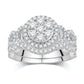 10 Karat White Gold 1.00 Carat Diamonds Round Bridal Ring-0532551-WG