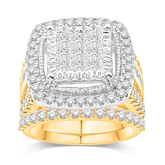 14 Karat Yellow Gold 2.02 Carat Diamonds (0.31 CTR) Cushion Bridal Ring-0532578-YG