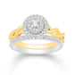 14 Karat Yellow Gold 0.31 Carat Diamonds (0.16 CTR) Round Bridal Ring-0532618-YG