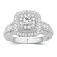 14 Karat White Gold 0.98 Carat Diamonds Uno Bridal Ring-0532645-WG