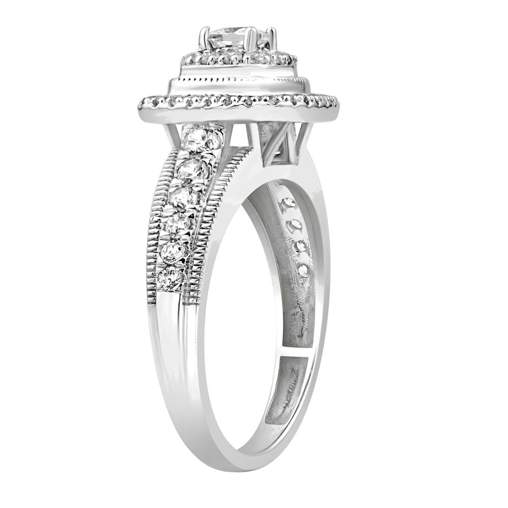 14 Karat White Gold 0.98 Carat Diamonds Uno Bridal Ring-0532645-WG