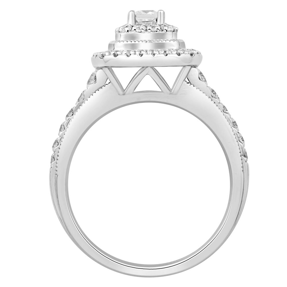 14 Karat White Gold 0.98 Carat Diamonds Uno Bridal Ring-0532645-WG